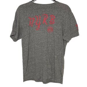 Adidas NYRB New York Red Bulls Soccer Crew Neck T-Shirt Gray Red Sz MED